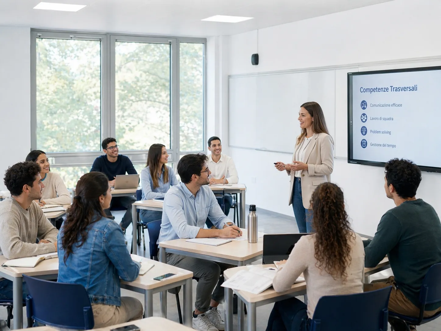 Apprendisti in aula durante corso di formazione base e trasversale