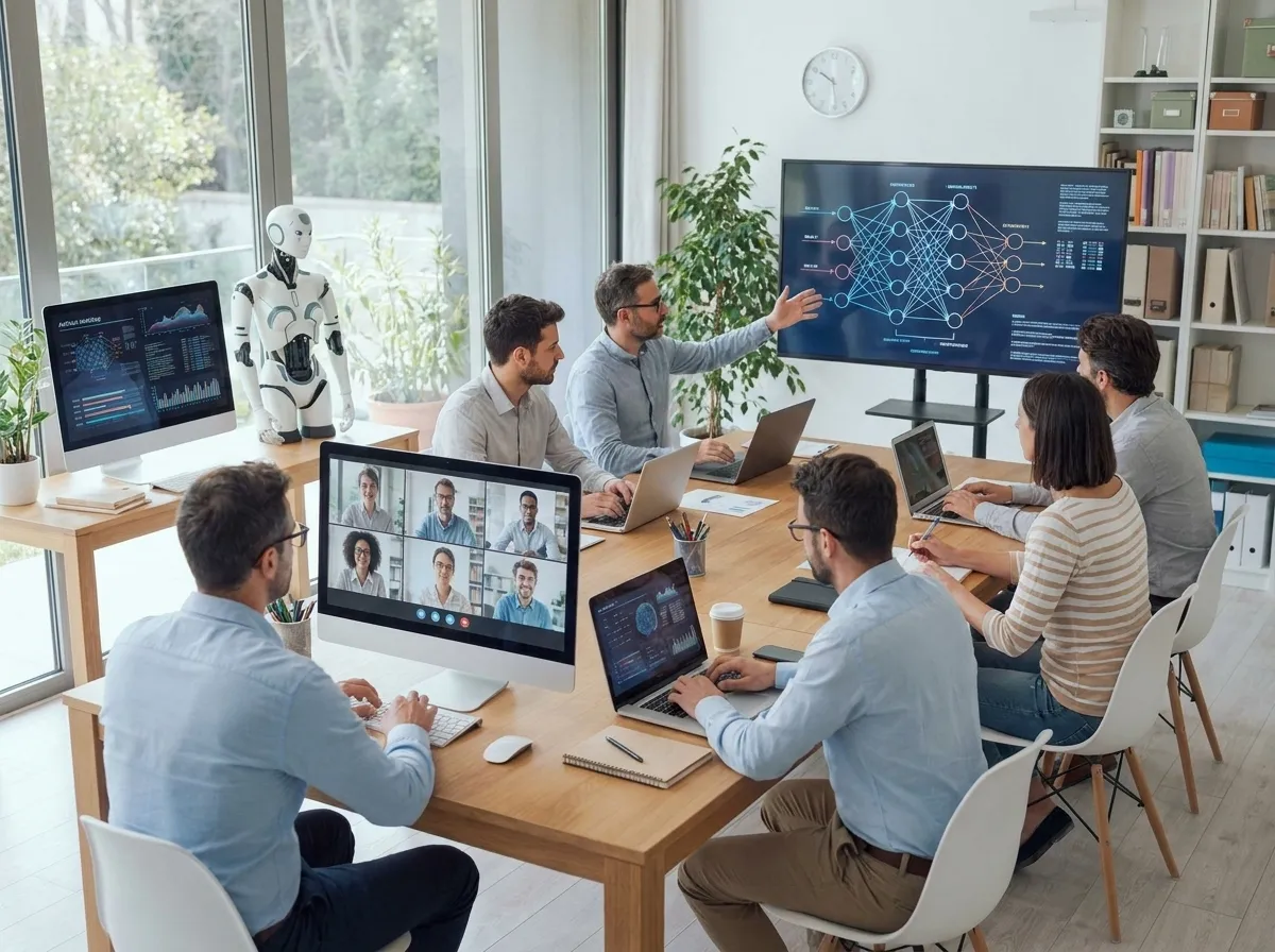 Partecipanti durante workshop online di intelligenza artificiale per aziende