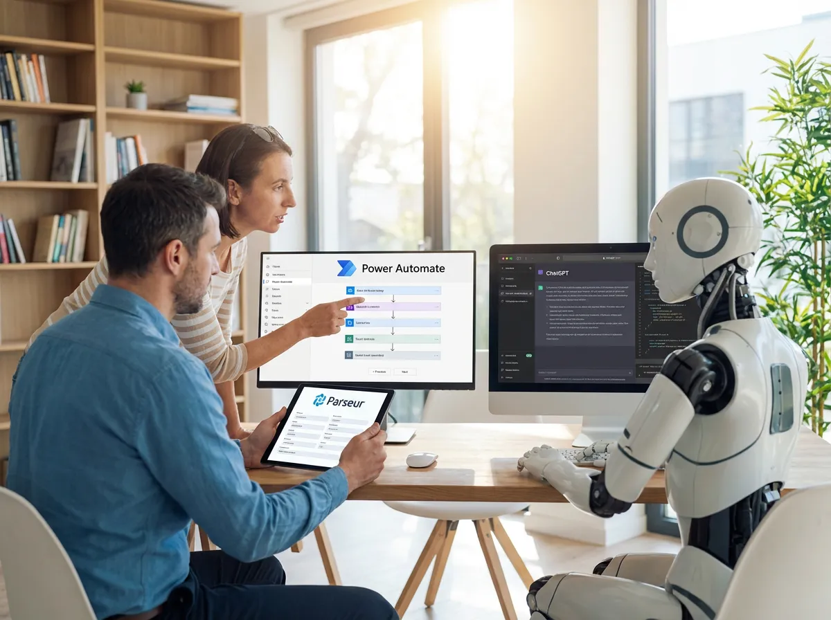 Strumenti di automazione IA per processi amministrativi: Power Automate, Parseur, ChatGPT