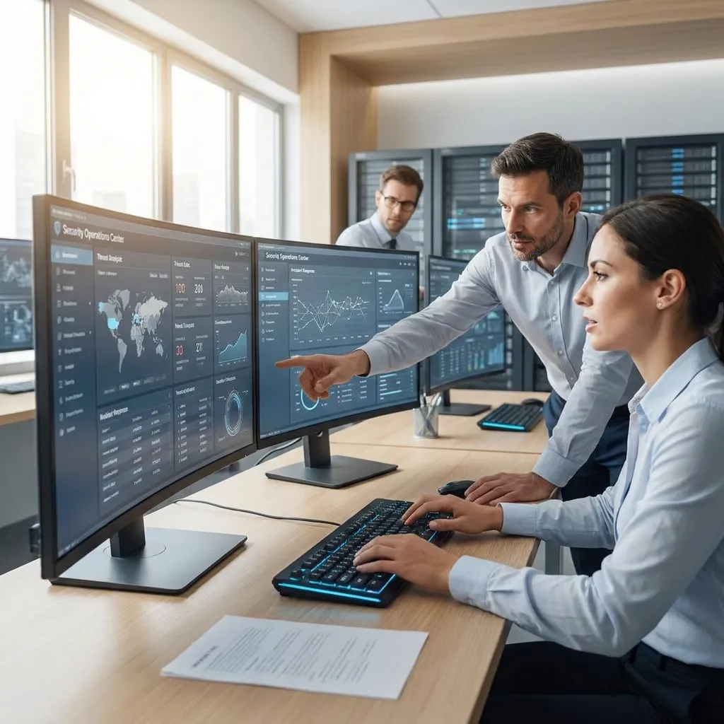 Team di sicurezza che gestisce un incidente informatico in un Security Operations Center